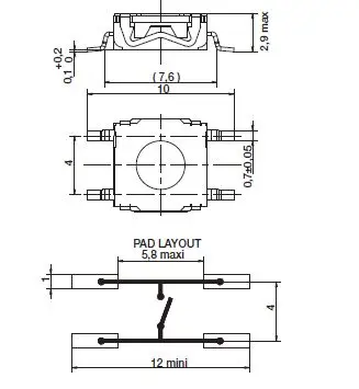 YYT 10 шт. SMD переключатель KSC241G Силиконовые Мягкие резиновые ключи 6 2*6 2*3 5 прочность