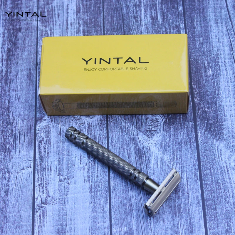 YINTAL, медь, двойной край, бритва, Бабочка, открытая, длинная, нескользящая ручка, Мужская бритва, Классическая, ручная, безопасная бритва