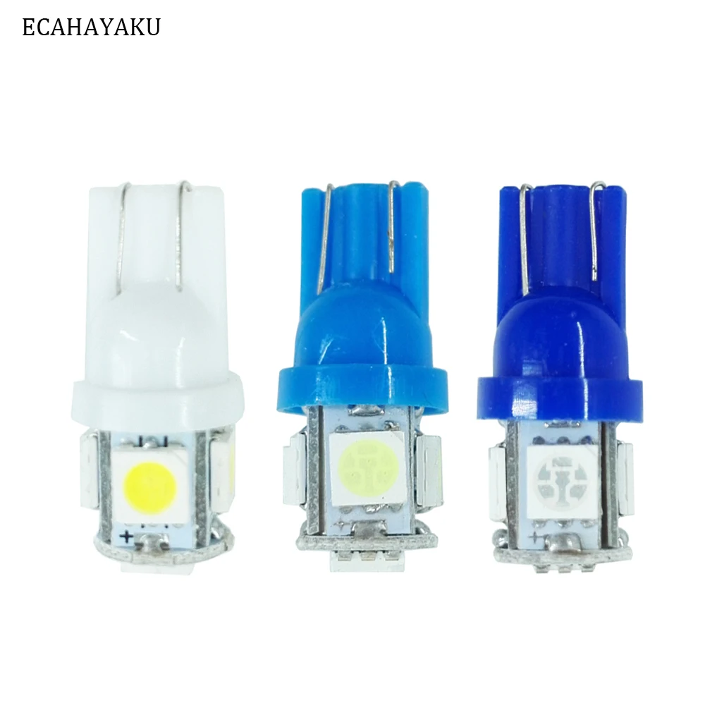 ECAHAYAKU 1 шт. T10 светодиодный W5W 5050 5SMD 192 168 194 белый светильник s автомобиль клиновая