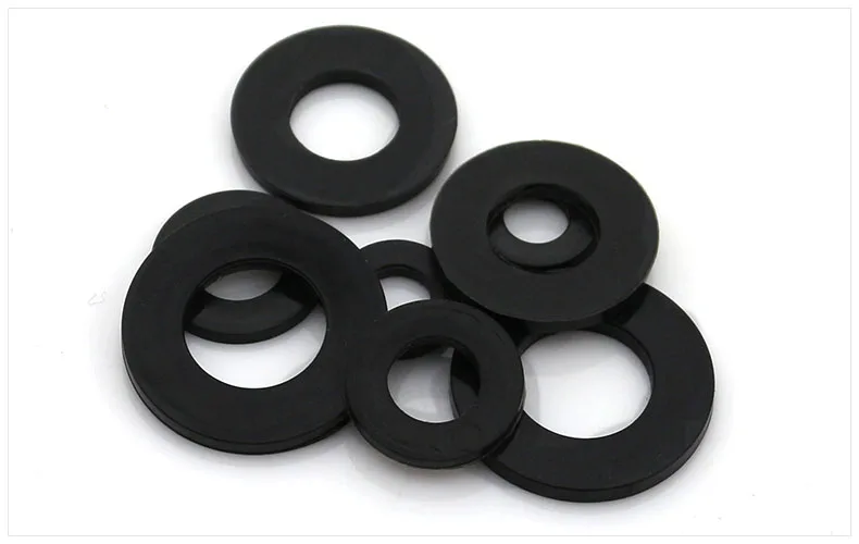 

100pcs M2 M2.5 M3 M4 M5 M6 M8 M12 Black Nylon Flat Washer Plastic Washer Insulation Gasket Screw Gasket Spacer