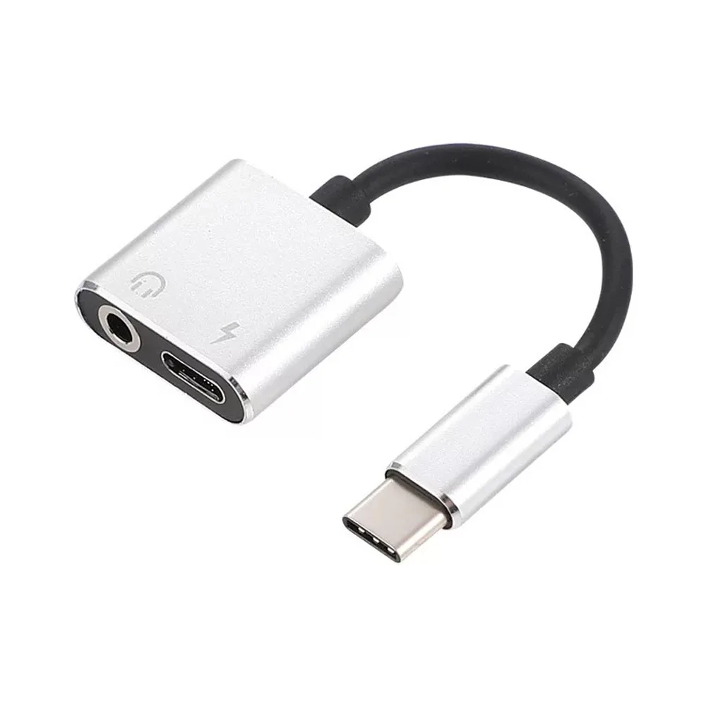 Адаптер для наушников 2 в 1 с USB Type C на разъем 3 5 мм зарядный кабель Aux аудио