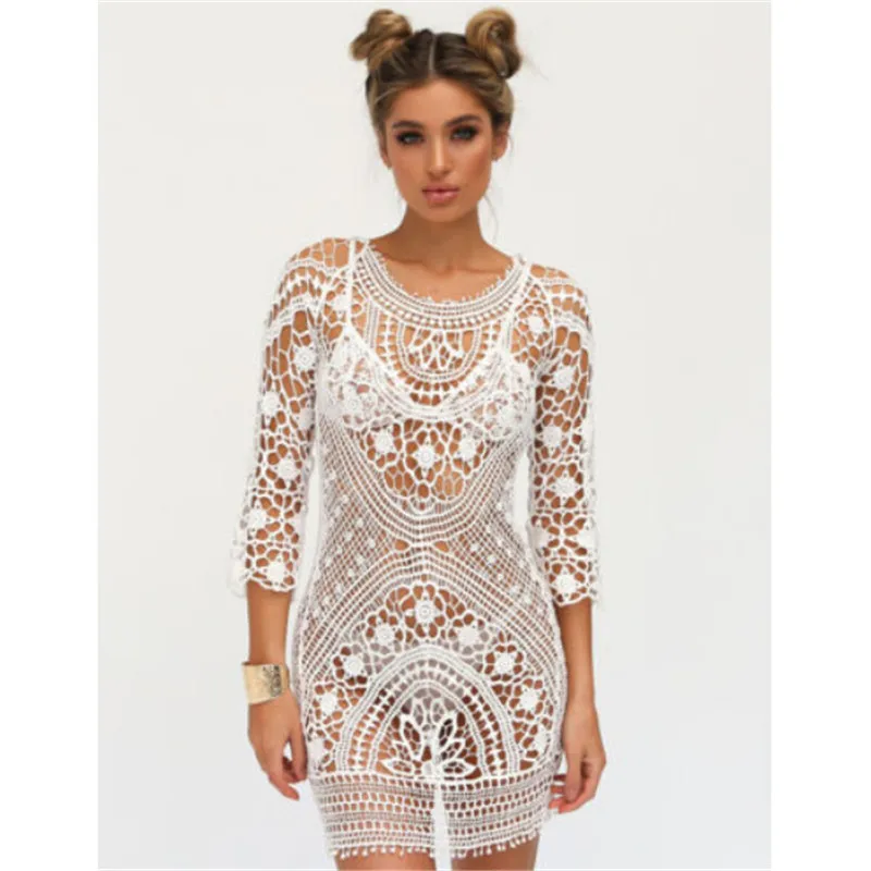 Купальник женский белый с рукавом 3/4 | Женская одежда