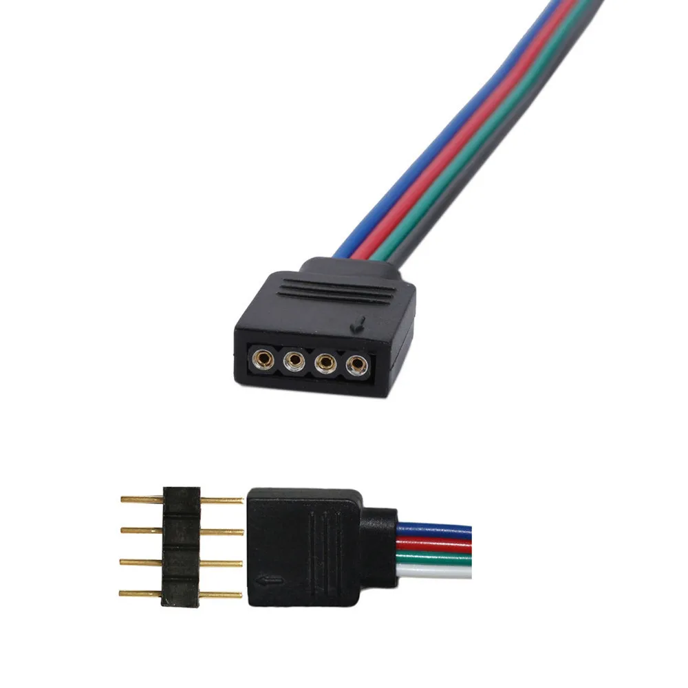 10 шт. мм 4 контактный мужской разъем PCB кабель для RGB 5050 3528 светодиодные