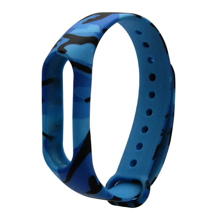 Blue Camouflage Замена mi band 2 Силиконовый ремешок для Xiao mi для mi Band 2 напульсники цветной ремешок для mi band 2 умный Браслет Ремни - Цвет: Blue Camouflage