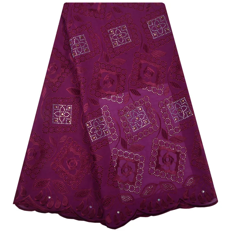 

High Quality Cotton Lace Fabric Latest Design French Voile With Stone Swiss Voile Lace In Nigeria For Party And Wedding A1339