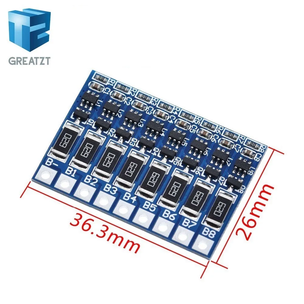 GREATZT 8S 4 2 v li ion балансировочная плата 18650 Li Ion балансирующая для полной зарядки