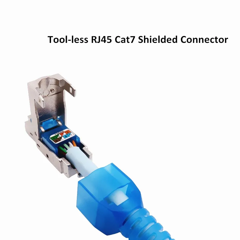 Cat7 RJ45 без инструмента экранированный разъем модуля штекер позолоченный конец