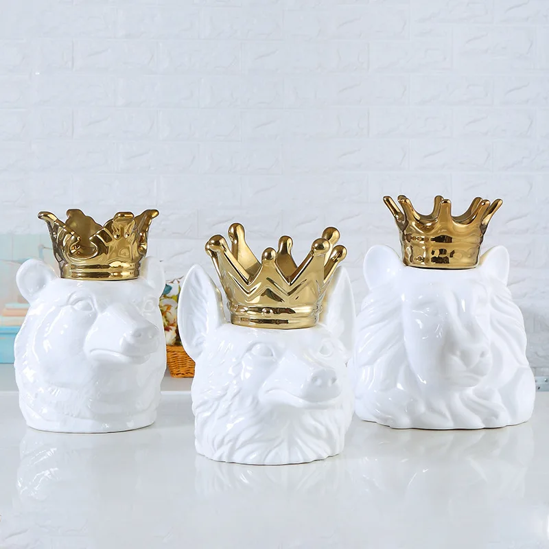 Золотая Корона Король Лев Халат с капюшоном в виде животного банка для хранения