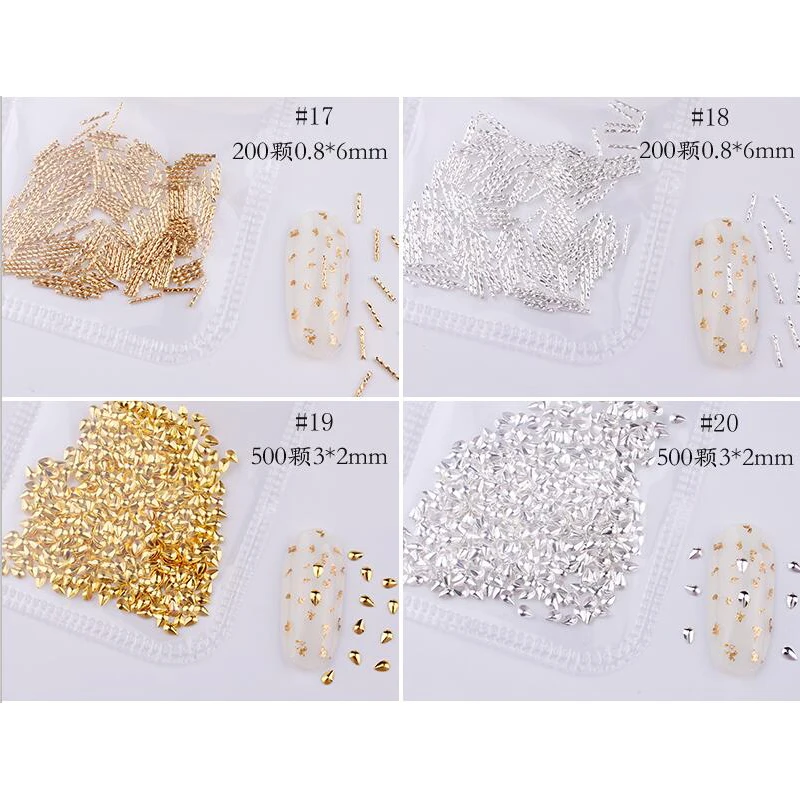 Новое поступление 2019 полые металлические/серебряные аксессуары для маникюра