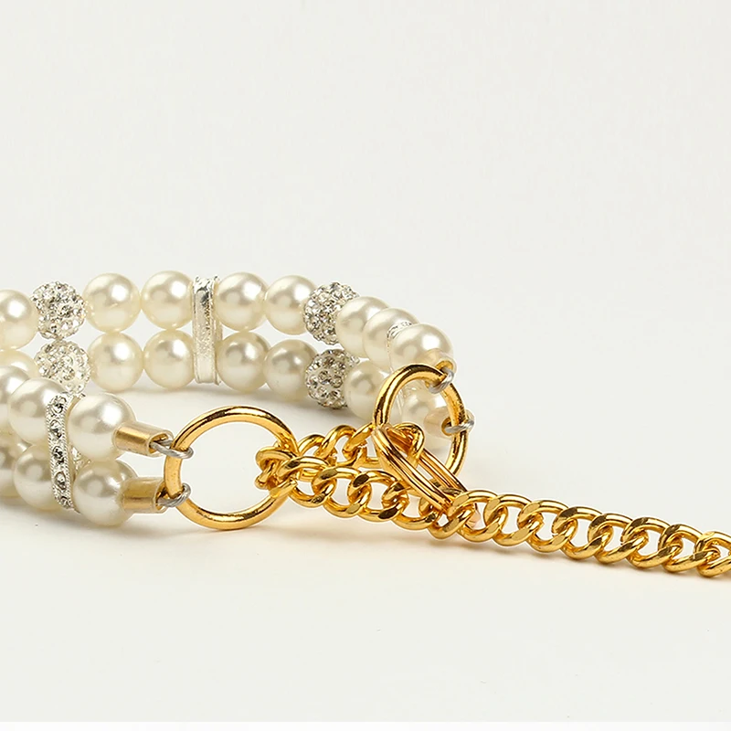 Роскошный собачий Кот Жемчуг со стразами ошейник свинцовый костюм собаки кошки