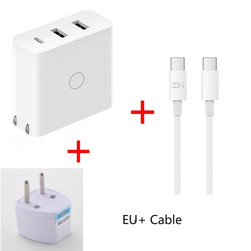 EU Plug with cable 65 Вт портативное USB быстрое зарядное устройство USB зарядное устройство настенное зарядное устройство для мобильного телефона для ZMI iPhone X Pad Mookbook Xiaomi Laptop US EU AU Plug - Тип штекера: EU Plug with cable