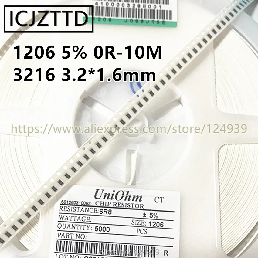 100 шт. 1/4 Вт RJ1206 5% SMD Res 22K 24K 27K 30K 33K 36K 39K 43K 47K 51K 56K 62K 68K 75K 82K 91K 100K 110K 120K 130K 150K |