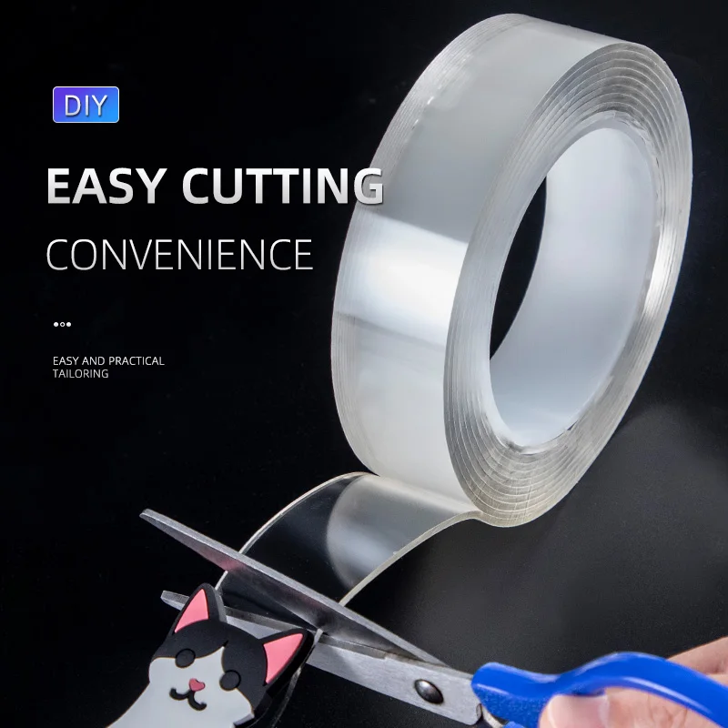 500 см Прозрачная силиконовая Двухсторонняя клейкая лента наклейка для