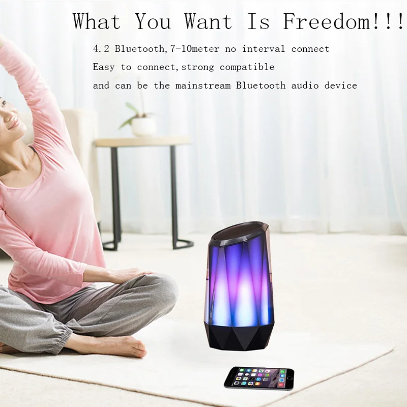 Кристалл Bluetooth светодио дный динамик светодиодный свет беспроводной HD Звук