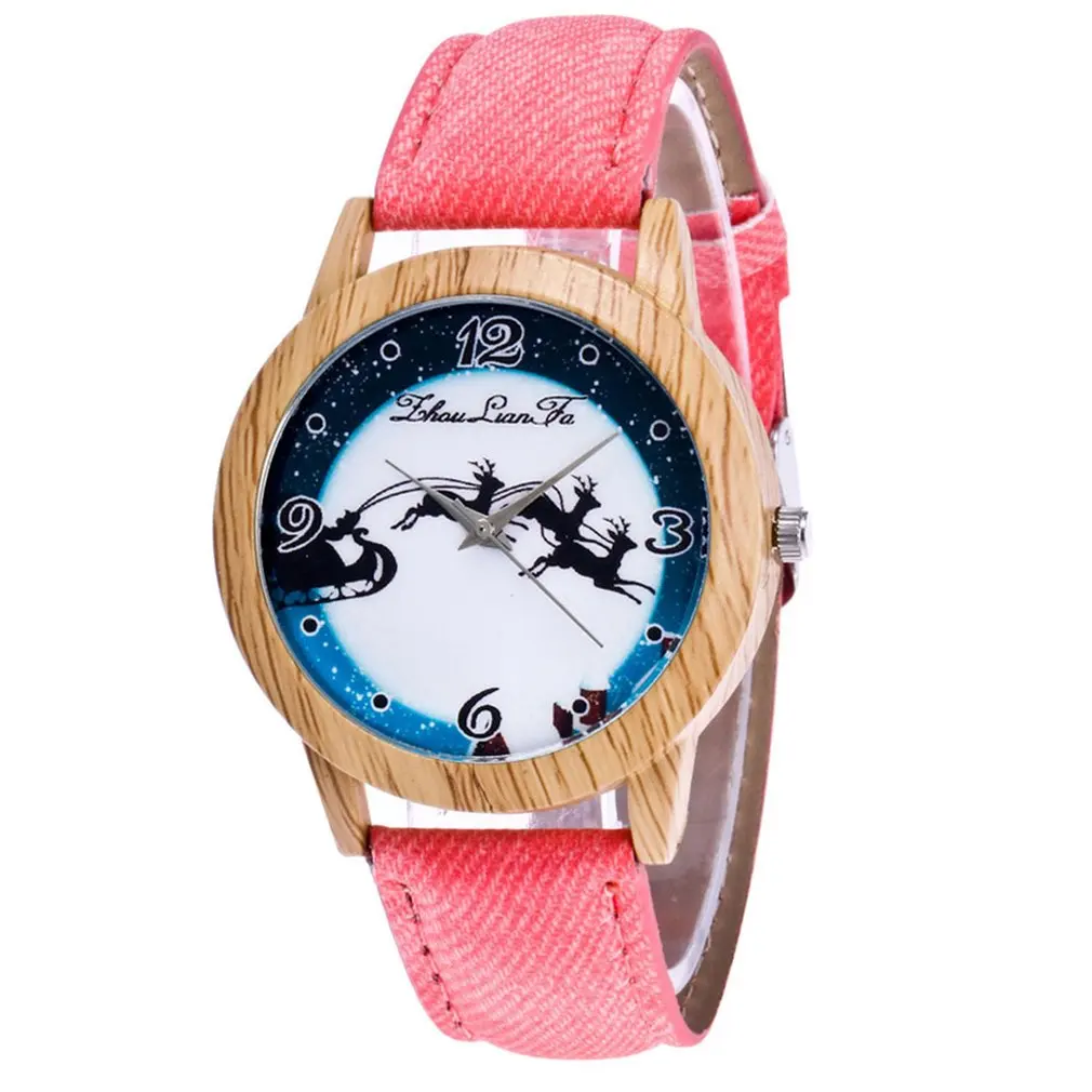 Women Watch Wooden Quartz Leather Strap Fashion Design Pattern Modern Dial Wrist B1 | Наручные часы