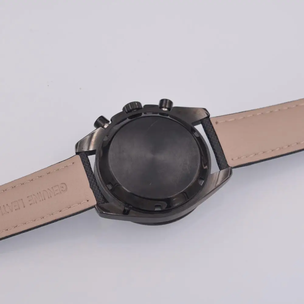 40mm Bliger Blue Dial Black Leather Strap 316L Plastic Case Date Mechanical Automatic Men's Watch | Наручные часы