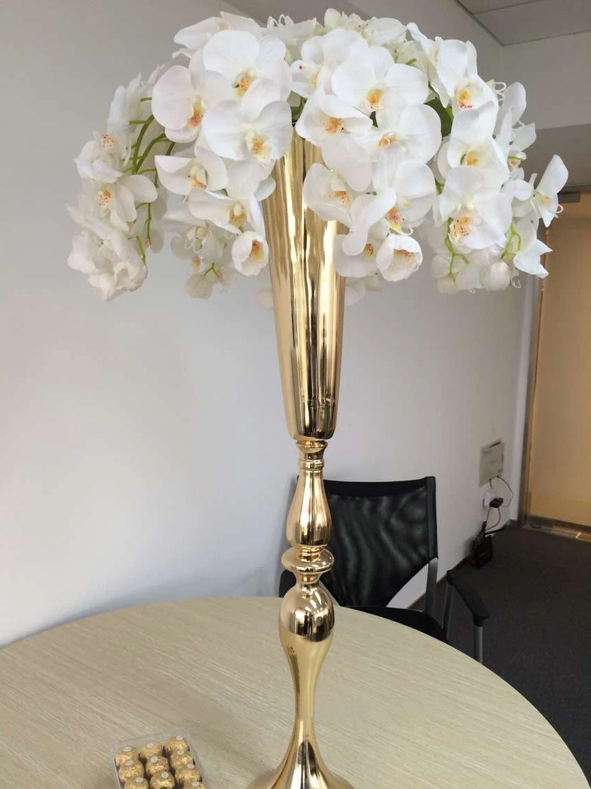 

2019 new style 88cm /34.6" Gold wedding flower vase Table Centerpiece Wedding Prop 10 pcs/lot