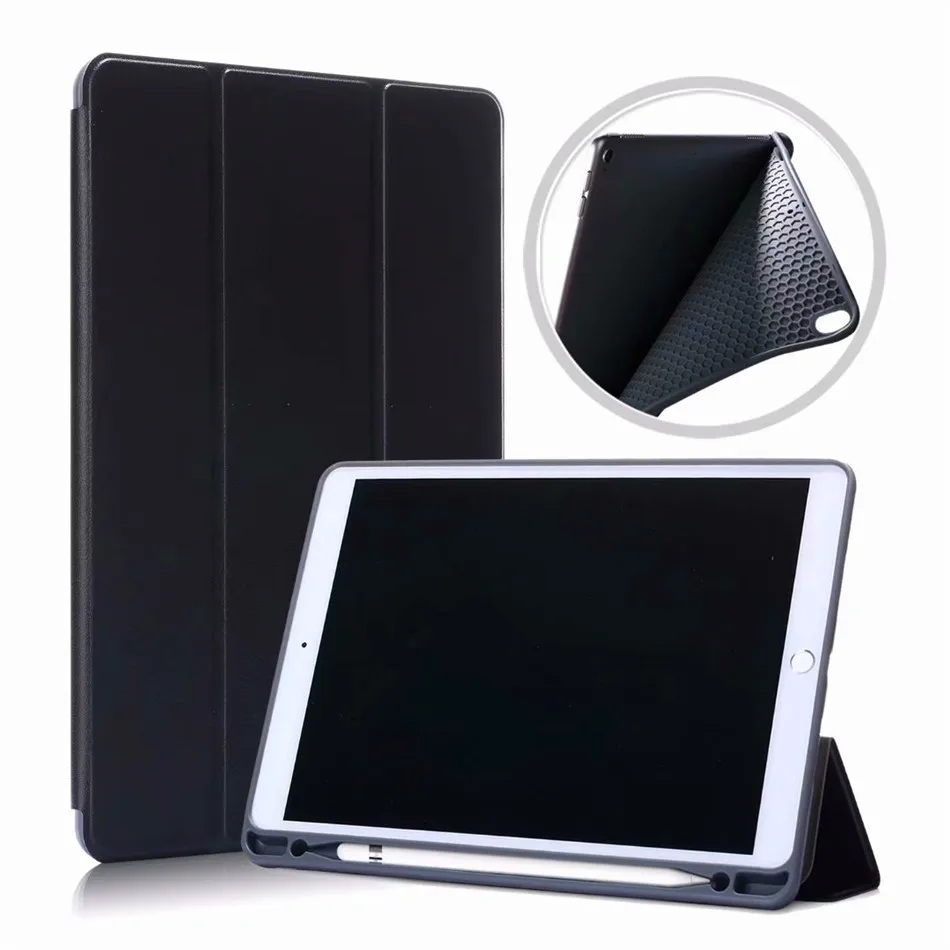 Black Чехол для iPad Air 3 10,5 силиконовый чехол-подставка для iPad Pro 10,5 '' смарт-чехол с карандашом+ защита для экрана+ ручка - Цвет: Black