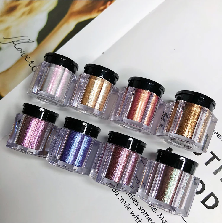 SingleColor Holographic Metallic Duochrome EyeShadow Pallete Glitter Shiny Eyeshadow Pigment Waterproof EyeShadow Makeup Palette