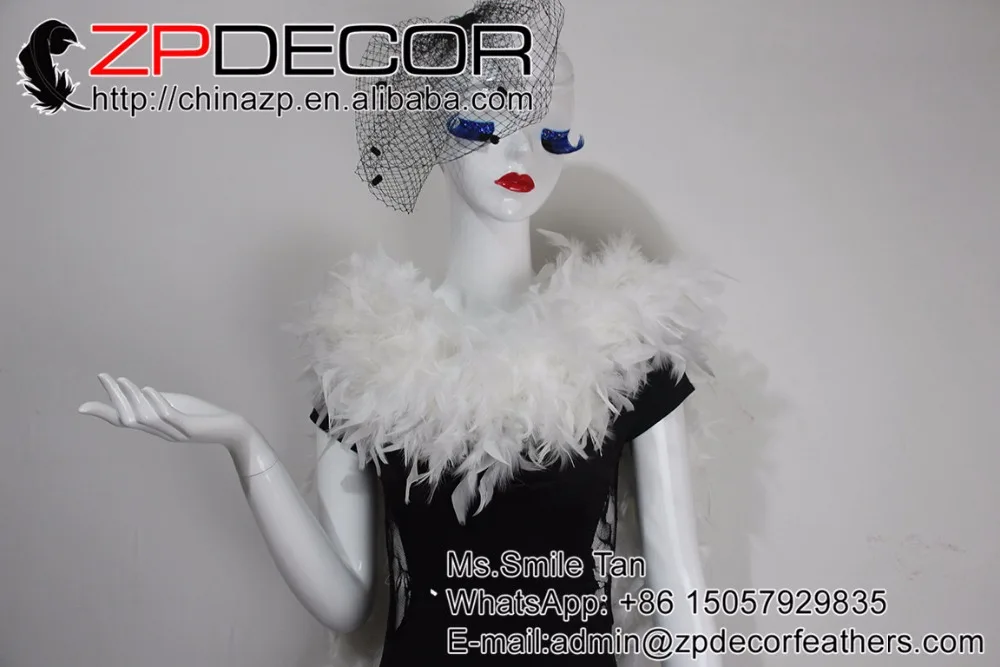 Боа ZPDECOR 150 г 30 ярдов/партия ручная работа высококачественные мягкие белые