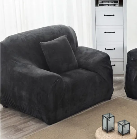 black Толстый бархатный плюшевый диван Slipcover Pixel стрейч Модный чехол для дивана серый, фиолетовый чехол для дивана анти-клещи Manta теплое использование гостиной - Цвет: black