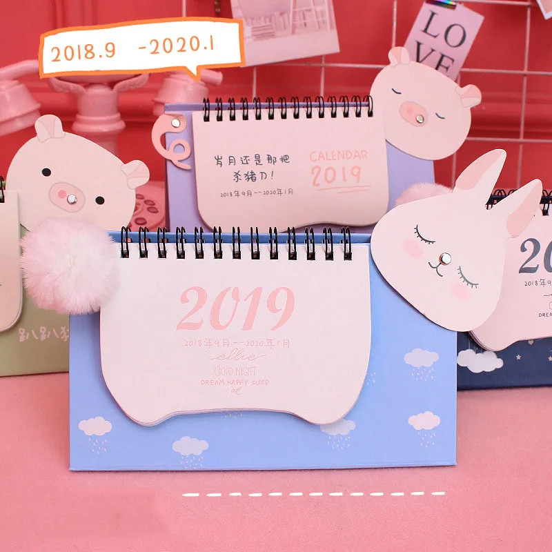 2019 год Новый поросенок DIY мультфильм мини настольная бумага календарь ежедневный