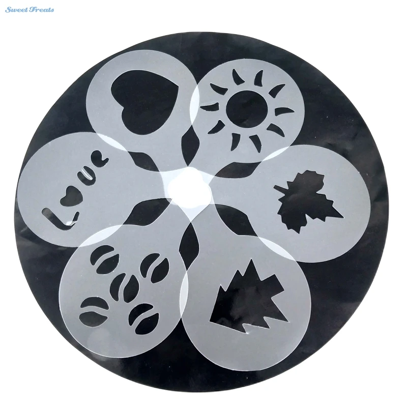 Подсластители пакет из 16 капучино кофе Бариста трафареты шаблон Strew Pad Пыльник