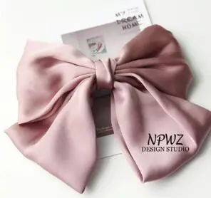 Pink Solid Новое поступление Женская Большая шифоновая Цветочная заколка для волос с бантом для девушек BB заколки для волос - Цвет: Pink Solid