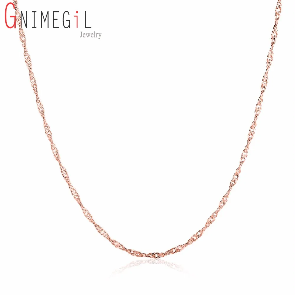 GNIMEGIL модные ювелирные изделия цепочка ожерелья розовое золото/серебро/золото
