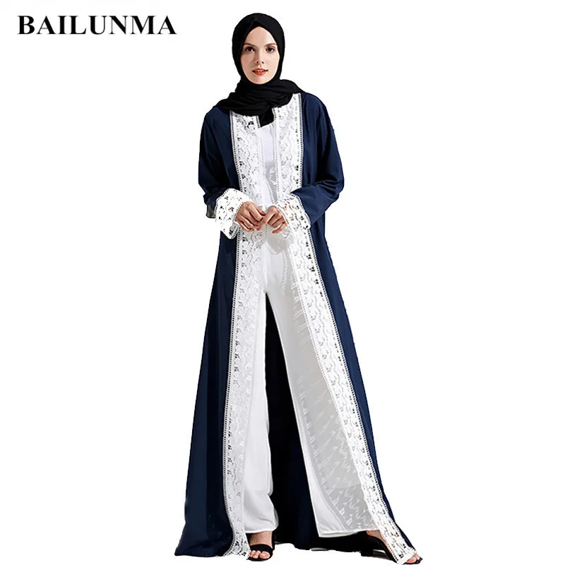 Женское мусульманское платье, открытая Абая, макси, марокканский халат, 2020