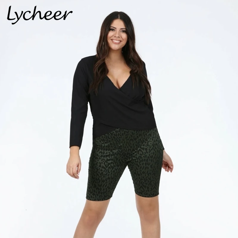 Женская офисная блузка Lycheer элегантная повседневная большого размера на осень 2019