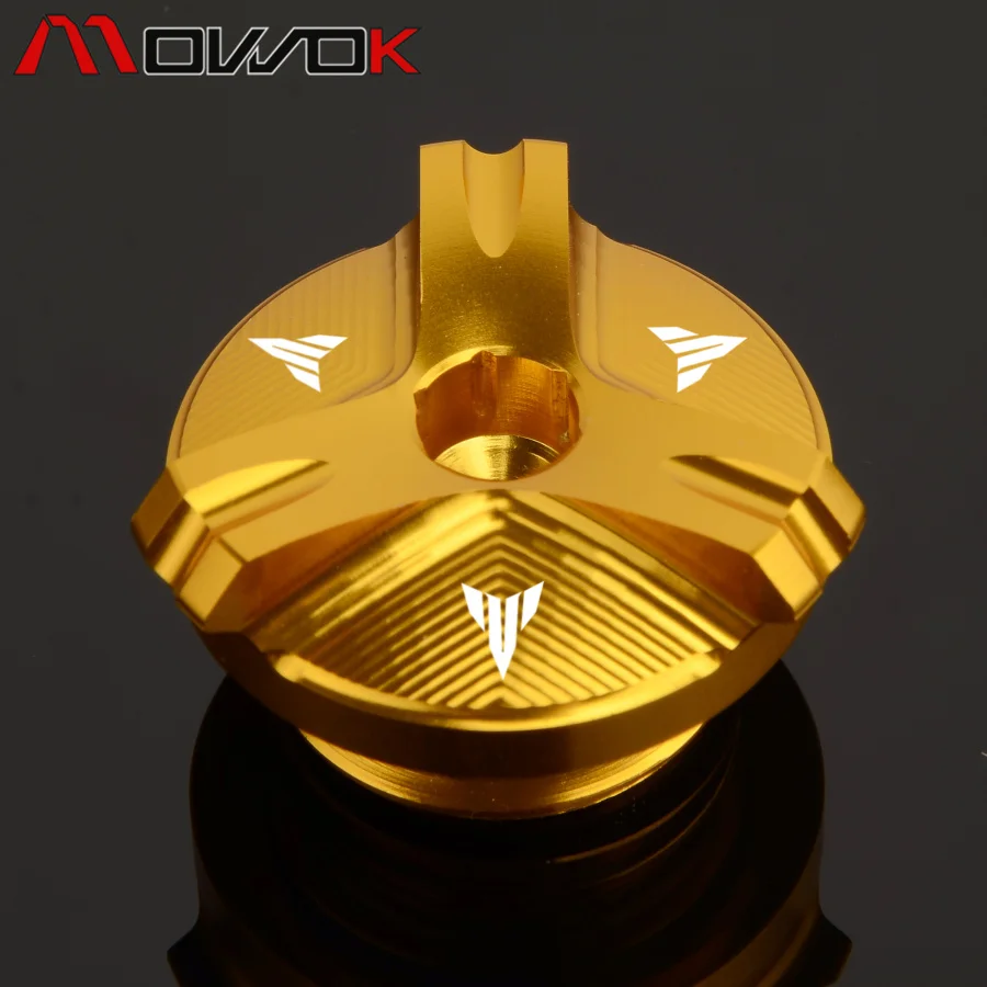 Золотой M27* 3 заливочного отверстия Кепки Разъем для YAMAHA FZ07 MT07 YZF R1 R3 R6 R25 FZ1 FZ6 FZ6R FZ400 FZS600 FZS1000 Fazer FZR FZX 250 XJR400 - Цвет: Золотой