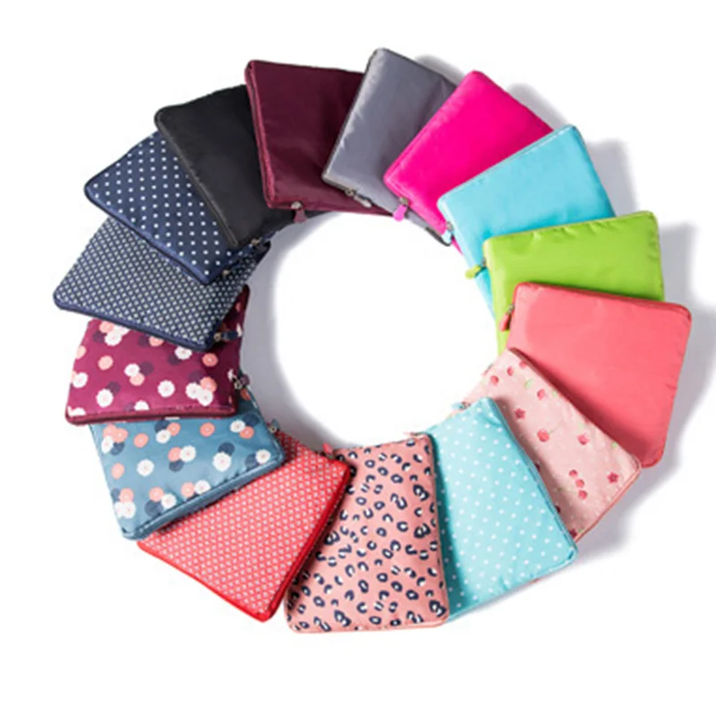 

Large Capacity Zipper Handy Shopping Bag Flower Tote Handbag Eco-friendly Reusable Grocery Foldable Shopping Bag Waterproof