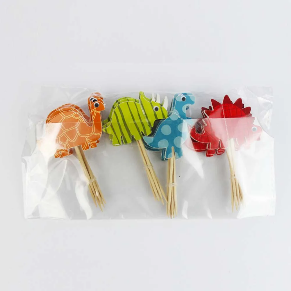 24 шт. вечерние принадлежности динозавра мультфильм кекс топперы выбрать ребенок