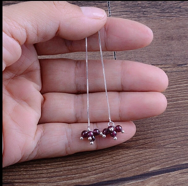 ZCD серьги 509 + гранат кристалл свежий арт анти аллергия линия уха женский earbob |