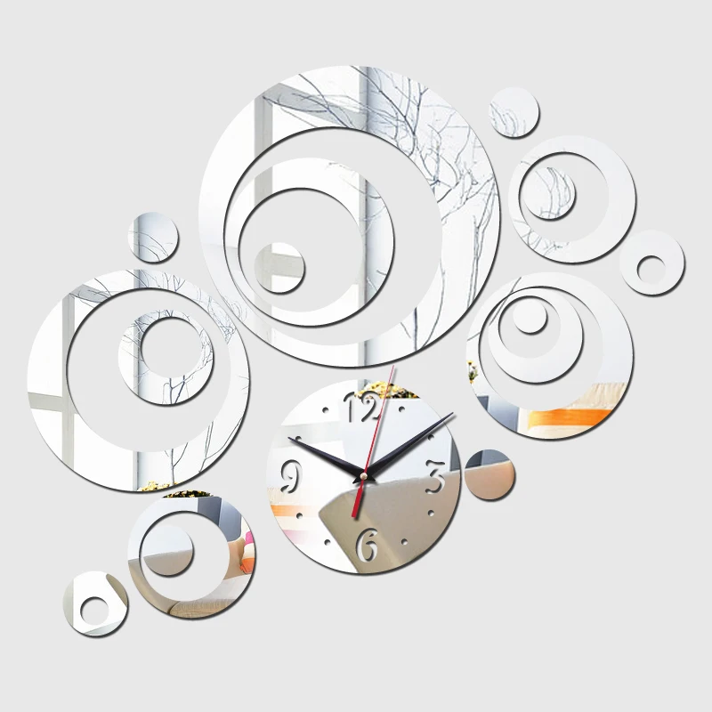 Модные 3d настенные часы для гостиной акриловое зеркало Крафт кварцевые