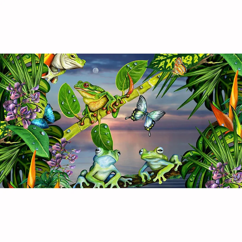Модная 5d алмазная живопись с цветами и животными сделай сам лягушка мозаика