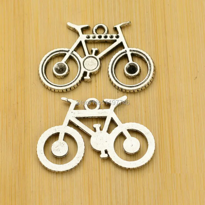 10 шт./лот 24x35 мм винтажные посеребренные Подвески для велосипеда подвески