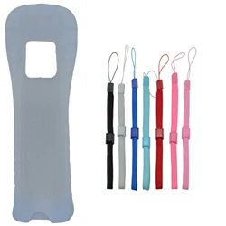 Силиконовый чехол-накладка для nintendo wii Remote Contoller с 7 регулируемыми ручными ремешками для PS3/Phone/wii/psv/3DS - Цвет: White B