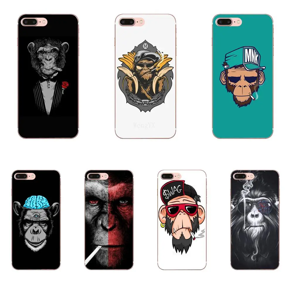 Мягкая резиновая задняя крышка для телефона Swag с курительной маской обезьяны LG