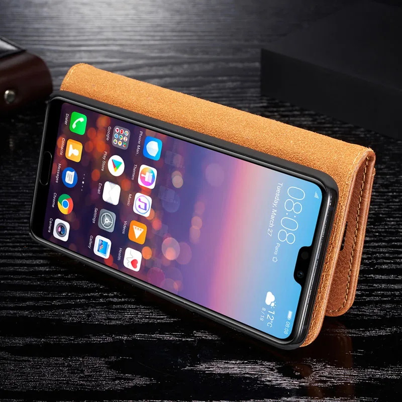 DG Ming Роскошный чехол из натуральной кожи для Huawei P20 флип мульти сложенный кошелек