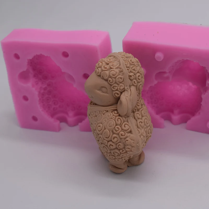 Новинка 3D Маленькая овечка силиконовая форма милые животные дизайнерские формы для гипса глина ремесло DIY бетонные формы из полимерной глины
