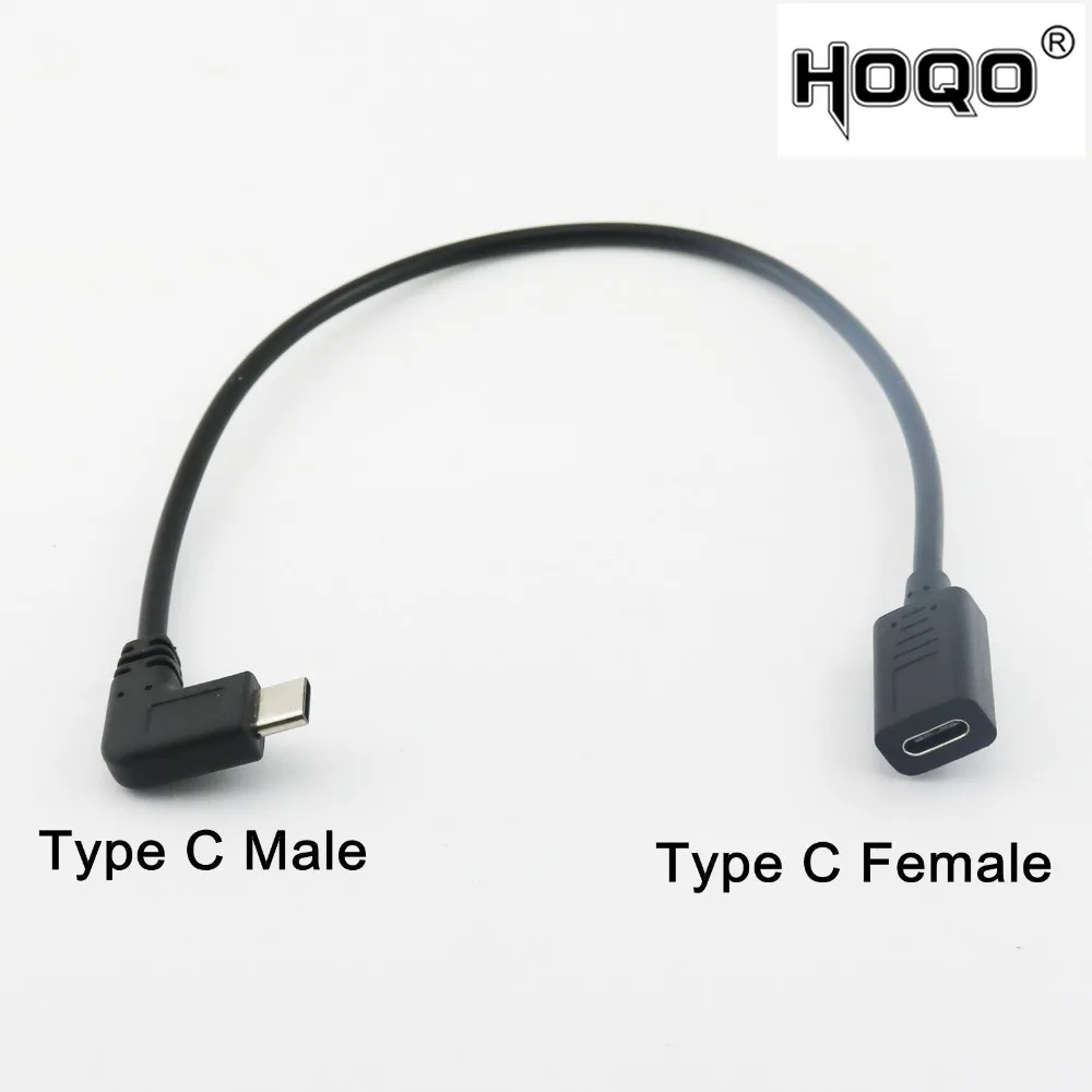 1x кабель удлинитель с разъемом типа C USB 3 1 мама на штекер Type папа под прямым углом