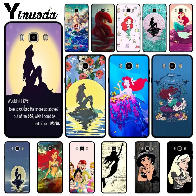 Yinuoda Русалочка черный мягкий чехол для телефона из ТПУ Samsung Galaxy j2prime j4plus j6plus j7 prime j8