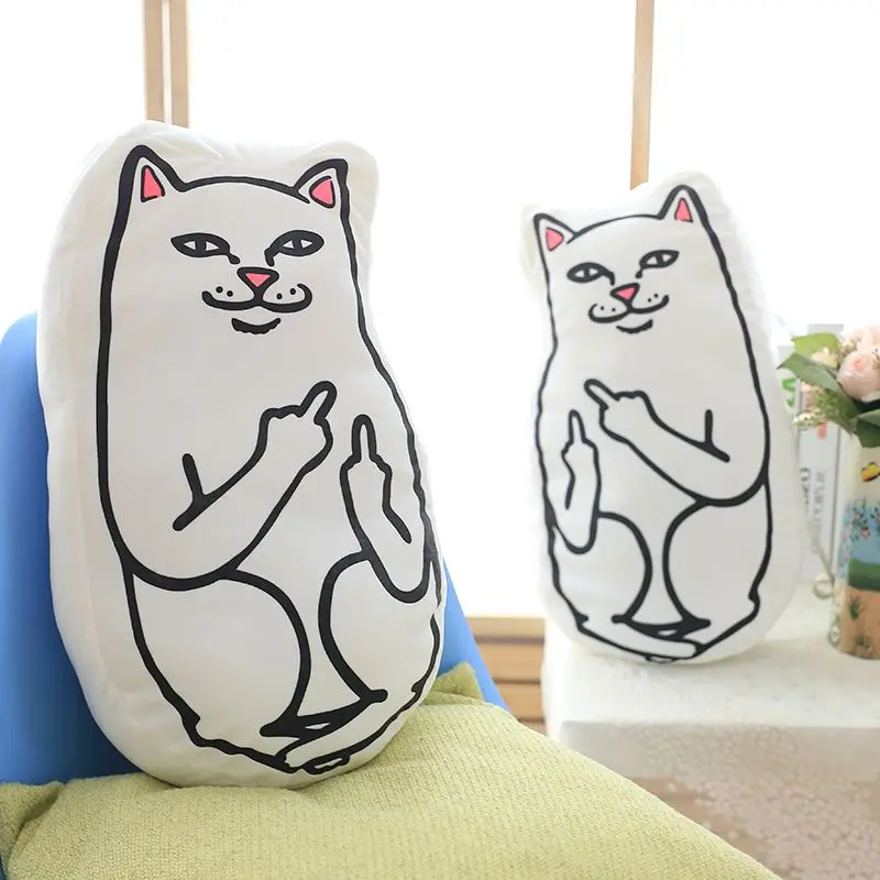 3D белый средний палец кошка улыбка забавная восхитительная Подушка Диван