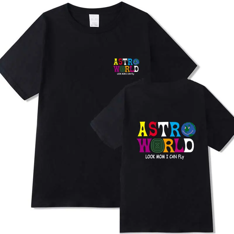 Уличная футболка ASTROWORLD модная мужская и женская с короткими рукавами надписью