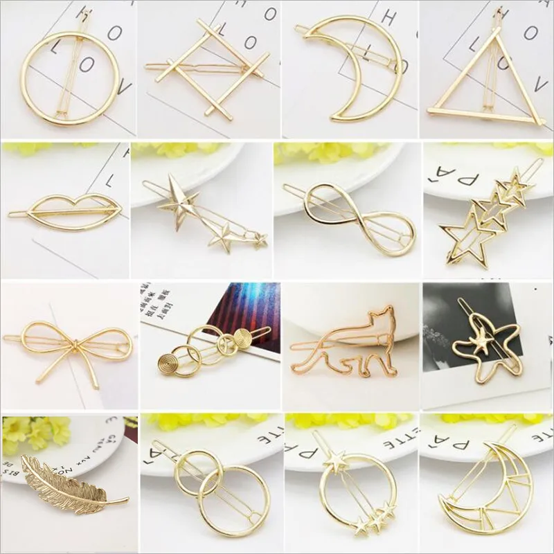 

Fashion Geometry Metal Hairpins Women Girls Hair Clamp Barrette Hairgrip Hairclip Accessories For Women Girls Headdress Headwear