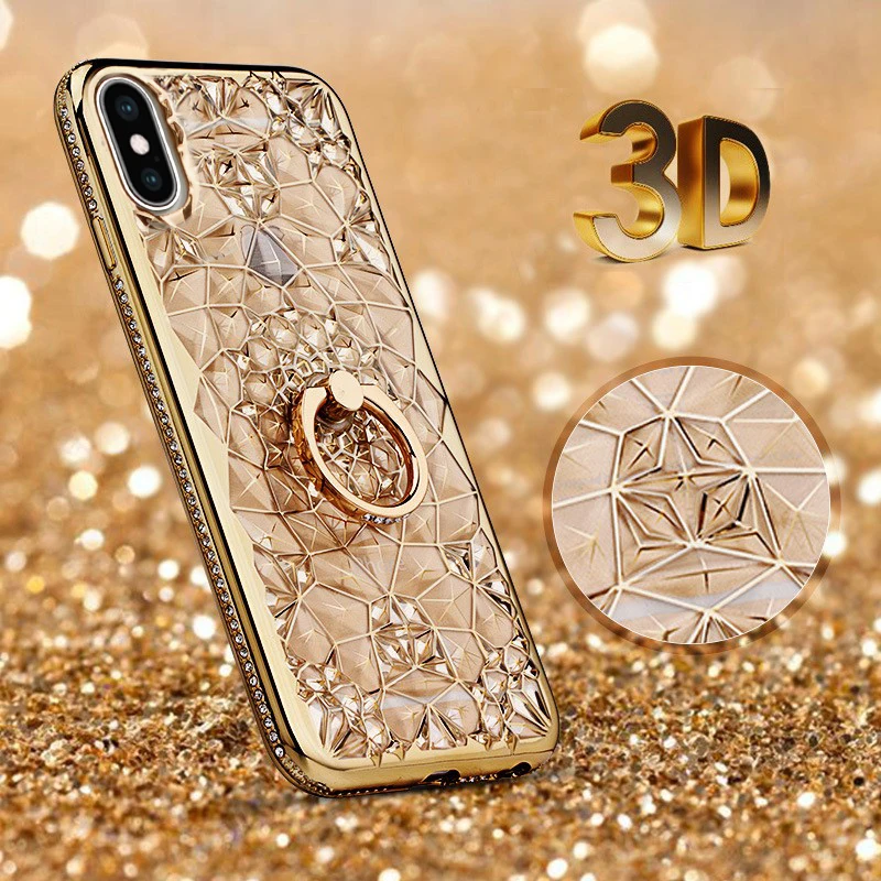 Чехлы для телефонов LANCASE iphone x/xs мягкий прозрачный кристаллический алмаз узор xr