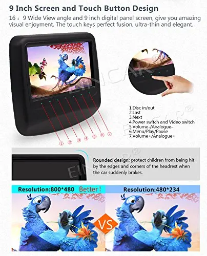 Двойной Автомобильный cd подголовник dvd плеер цифровой экран задний монитор для