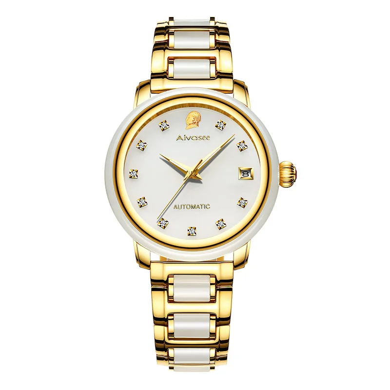 Jade Watch Female Новые роскошные классические креативные нефритовые мужские часы горячий стиль Модные женские нефритовые часы кожа Нержавеющая сталь Топ Женщины Водонепроницаемый - Цвет: Jade Watch Female